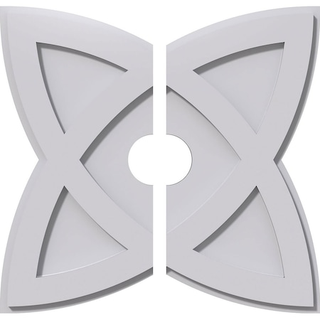 Ekena Millwork Cosmo Architectural Grde PVC Contemporary Ceiling Medallion, Two Piece, 18"OD x 3"ID x 6 3/4"C x 1"P CMP18CM2-03000